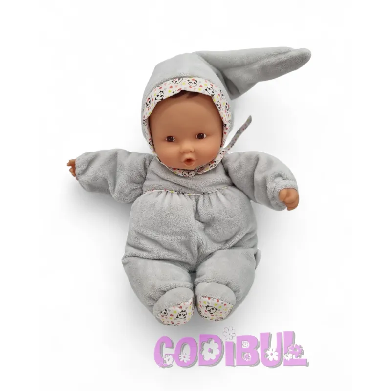 COROLLE Doudou poupée grise tissu panda