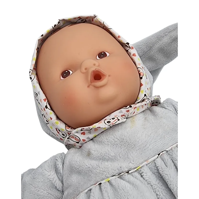 COROLLE Doudou poupée grise tissu panda