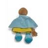 DOUDOU ET COMPAGNIE marionnette super héros garçon bleu vert cape