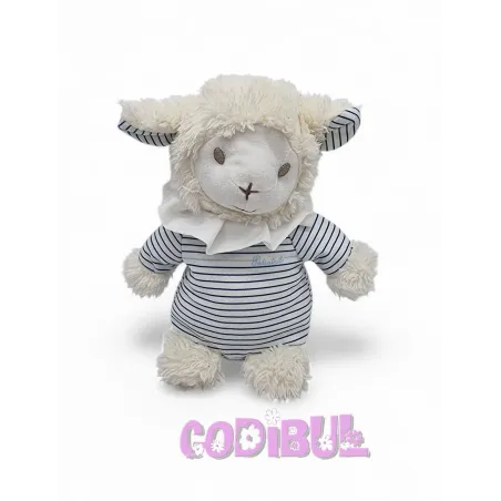 AVENE PEDIATRIL doudou mouton rayé blanc et bleu