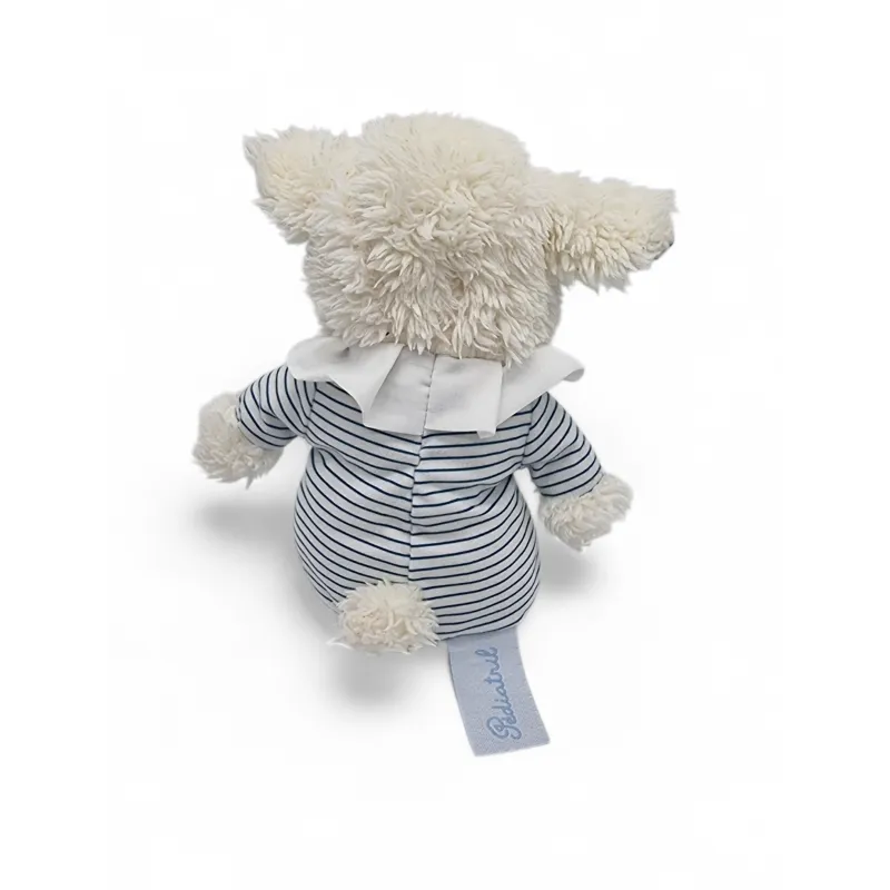 AVENE PEDIATRIL doudou mouton rayé blanc et bleu