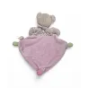 NICOTOY Doudou plat ours rose et vert