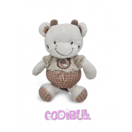 MOTS D'ENFANTS doudou pantin vache beige marron
