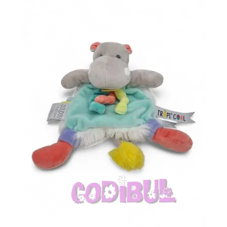 DOUDOU ET COMPAGNIE hippopotame attache tétine tropicool