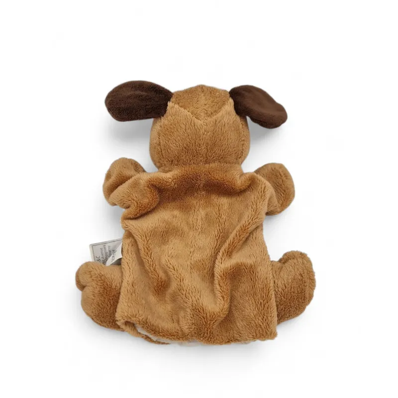 HISTOIRE D'OURS Doudou marionnette chien marron