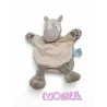 BABY NAT' doudou marionnette rhinocéros gris beige Savane