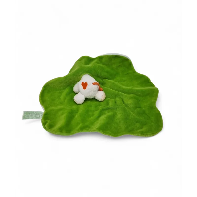 EGMONT TOYS doudou plat vache train blanc vert
