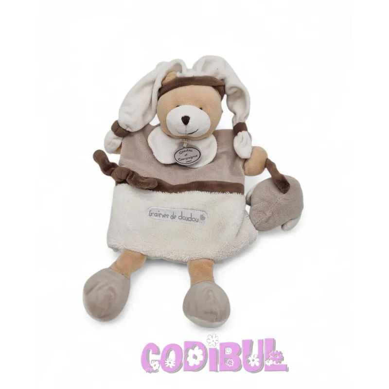 DOUDOU ET COMPAGNIE marionnette ours graines de doudou