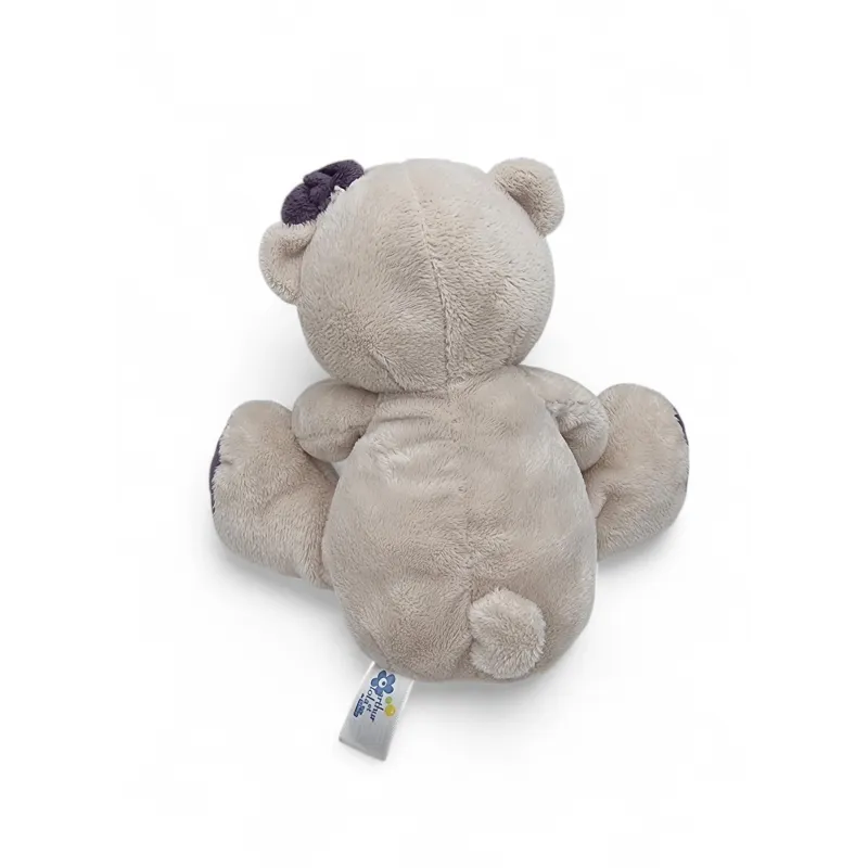 BEBISOL Doudou ours beige rose violet Arthur et Lola