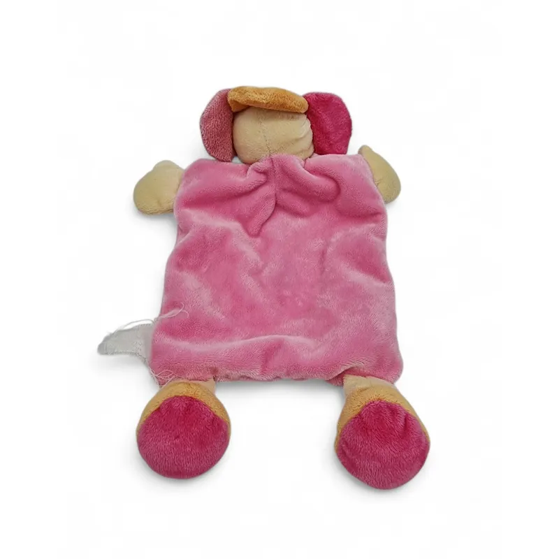 doudou plat fleur rose NICOTOY