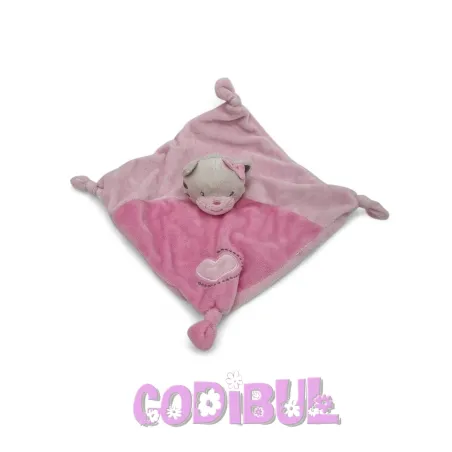KIMBALOO LA HALLE doudou plat chat rose coeur