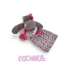 BABY NAT' doudou hippopotame blanc rose