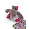 BABY NAT' doudou hippopotame blanc rose