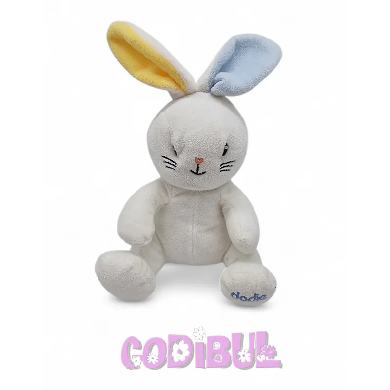 Dodie doudou lapin blanc jaune bleu