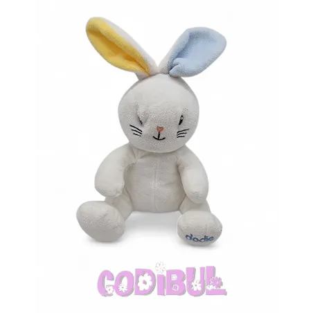 Dodie doudou lapin blanc jaune bleu