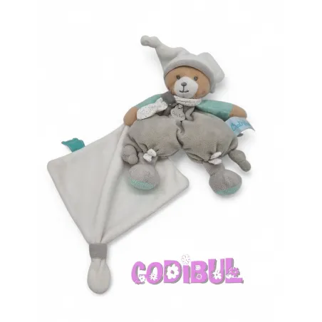 BABY NAT' doudou pantin ours polochon avec mouchoir