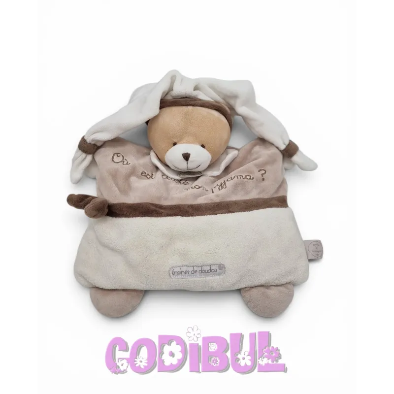 DOUDOU ET COMPAGNIE range pyjama ours beige marron graines de doudou