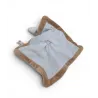 NICOTOY Doudou plat carré lapin beige bleu croix