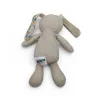 Klorane doudou plat lapin beige tissu fleurs jaune bleu