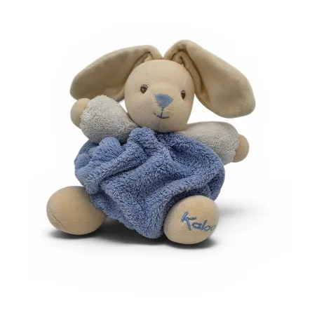 KALOO Doudou lapin plume blanc bleu