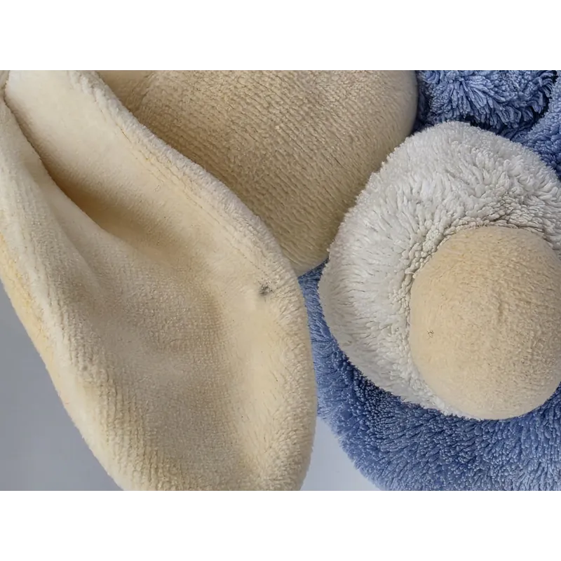 KALOO Doudou lapin plume blanc bleu