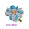 DOUDOU ET COMPAGNIE ours collector bleu blanc pétales