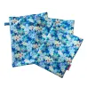 Sac à lingettes imperméable fleurs bleues